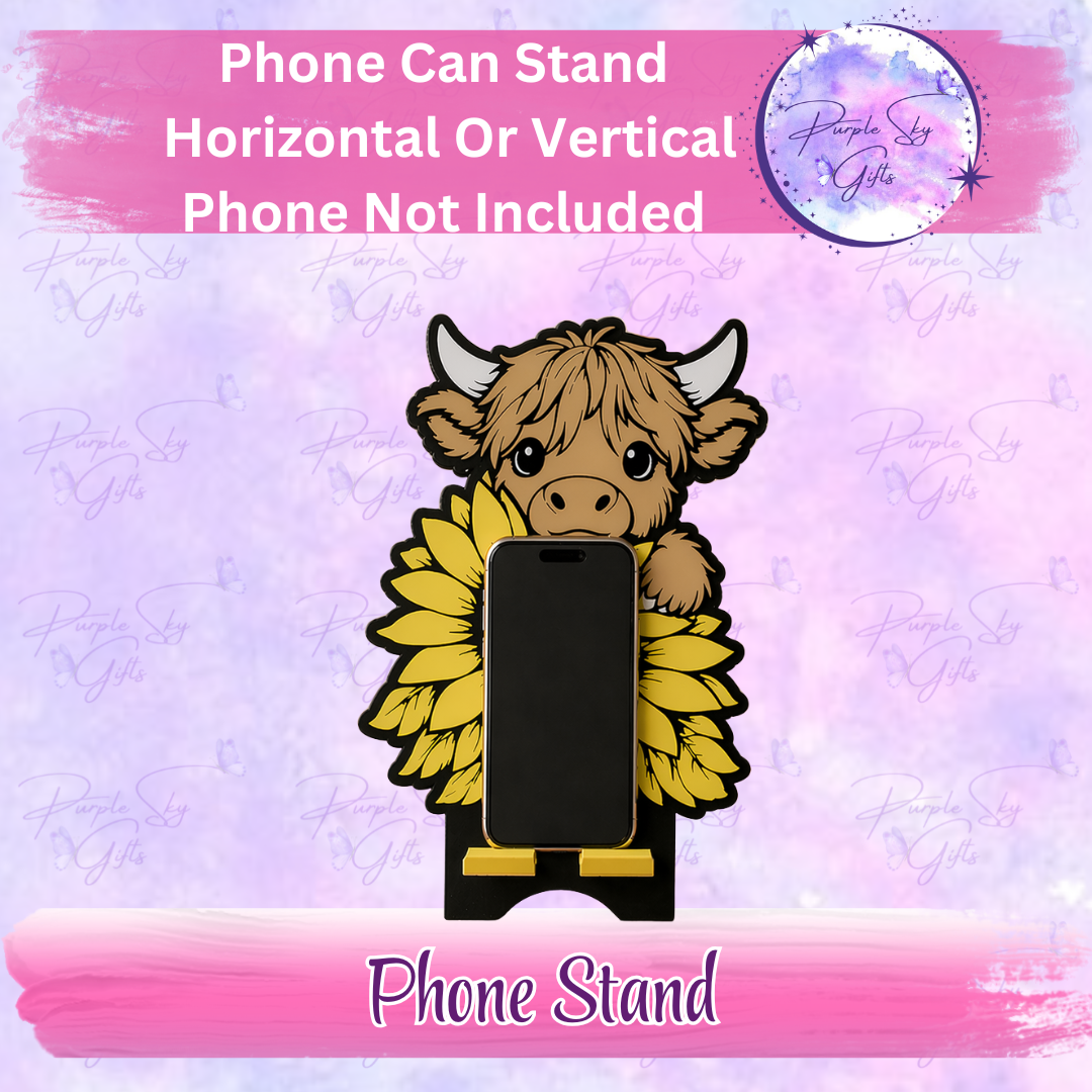 Sunflower Cow Phone Stand