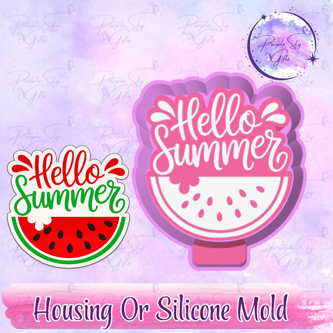 Hello Summer Watermelon - Freshie Mold Housing or Silicone Mold