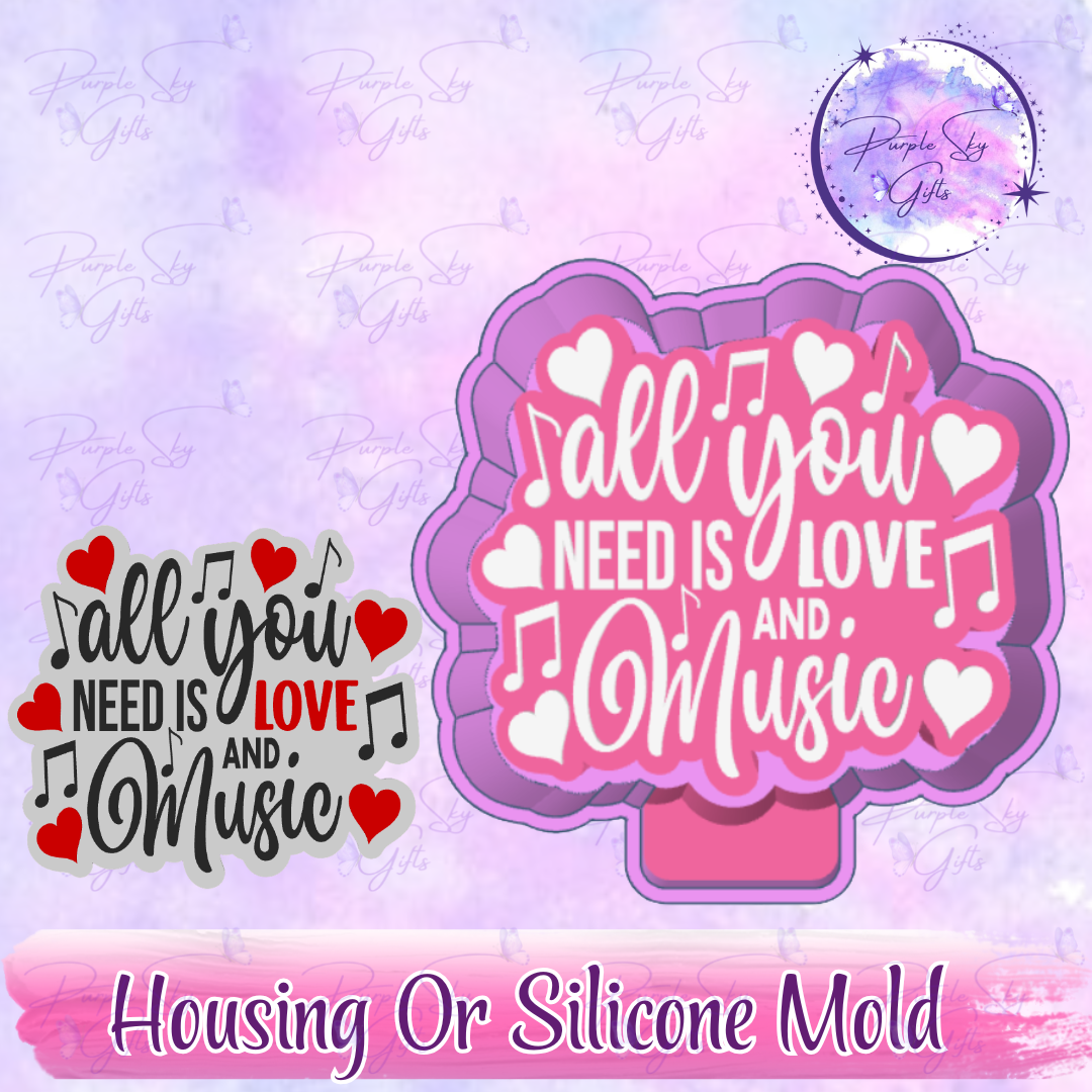 All You Need Is Love And Music - Freshie Mold Housing or Silicone Mold