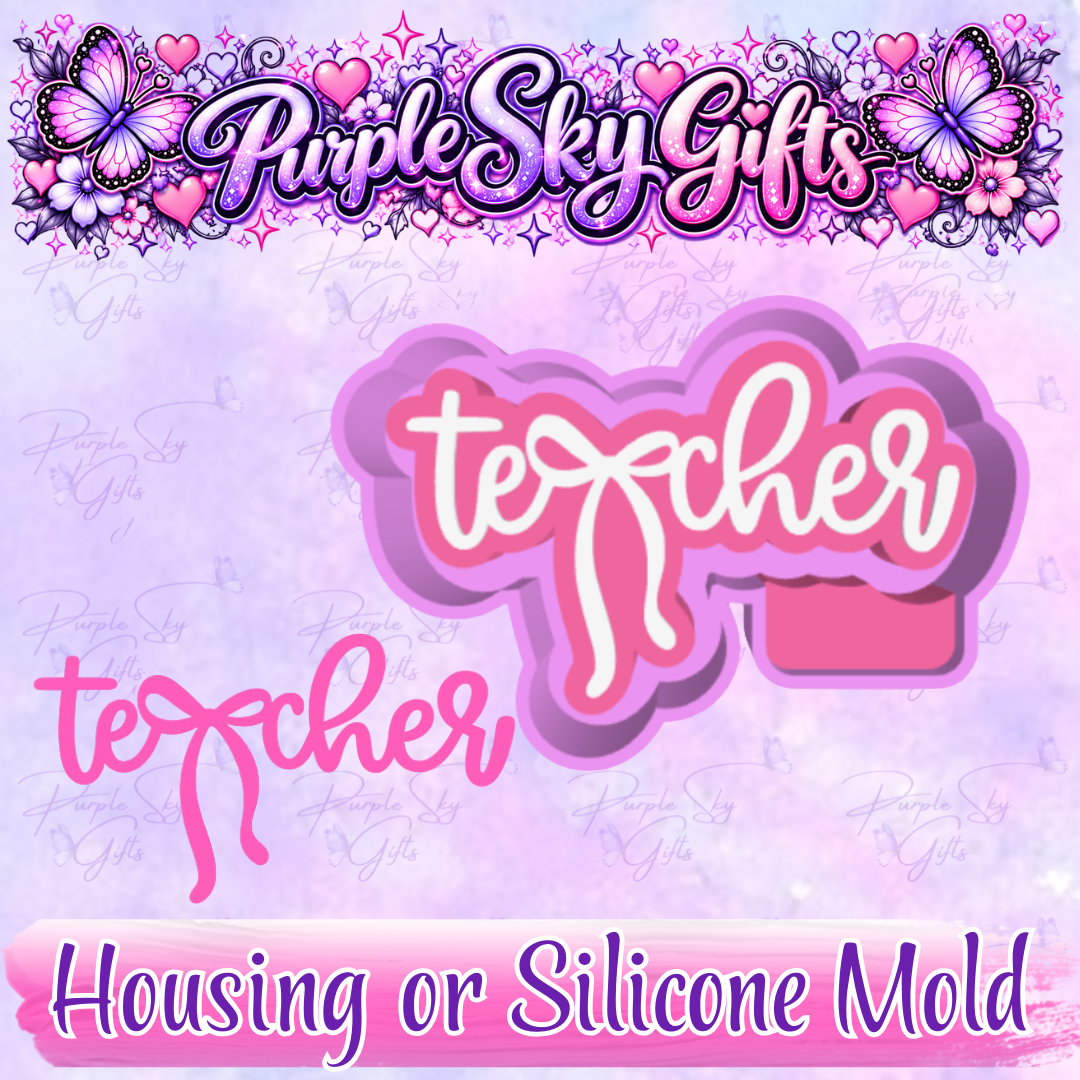 Teacher Bow STL DIGITAL FILE For Freshie Housing, Silicone Mold