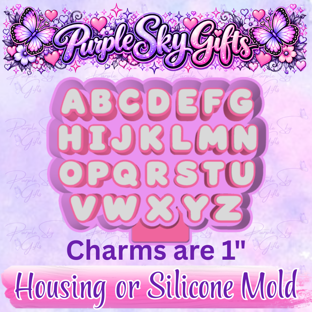 Alphabet Themed Freshie Charms - Mold Housing or Silicone Mold
