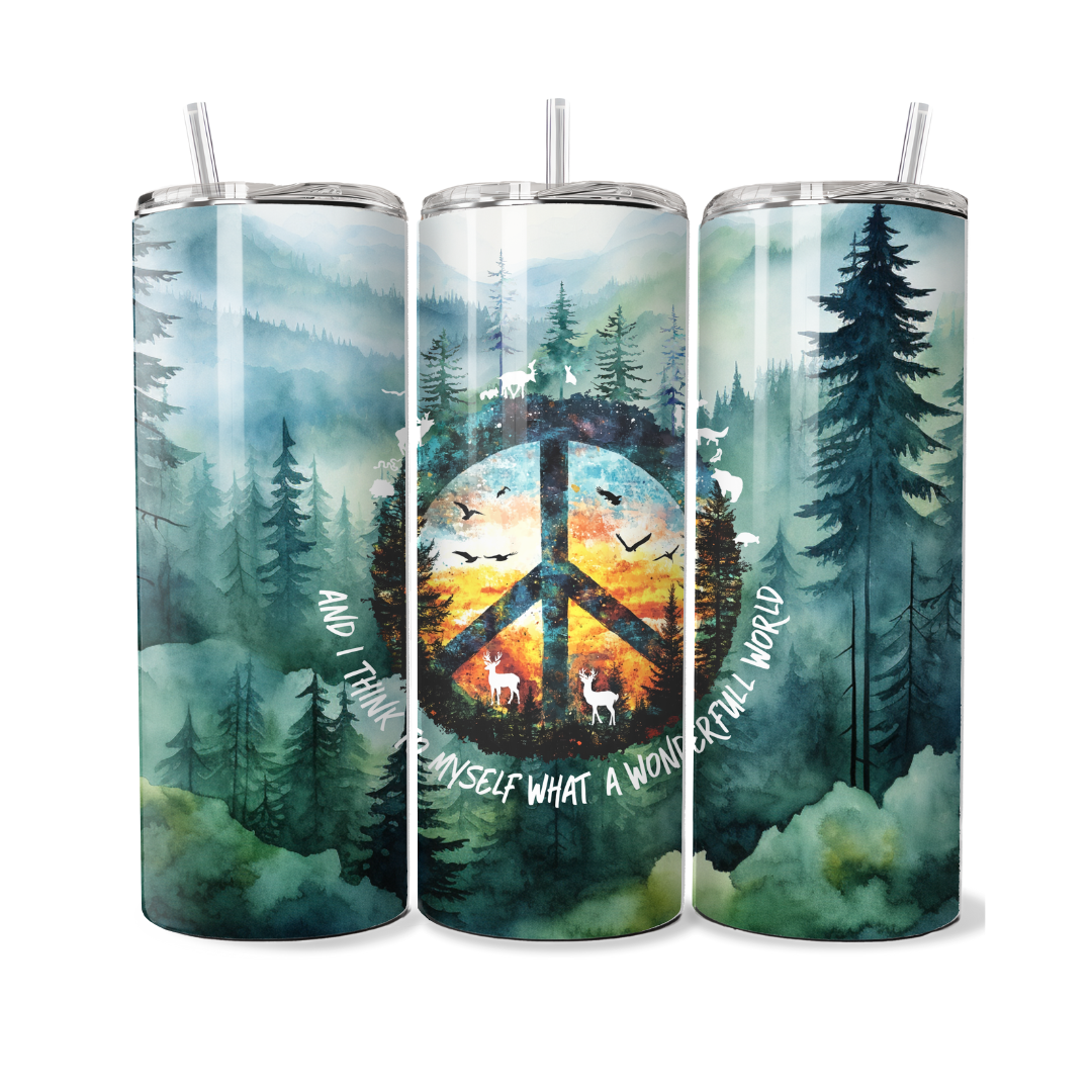 And I Think To Myself What A Wonderful World Blue Skies 20 oz Tumbler