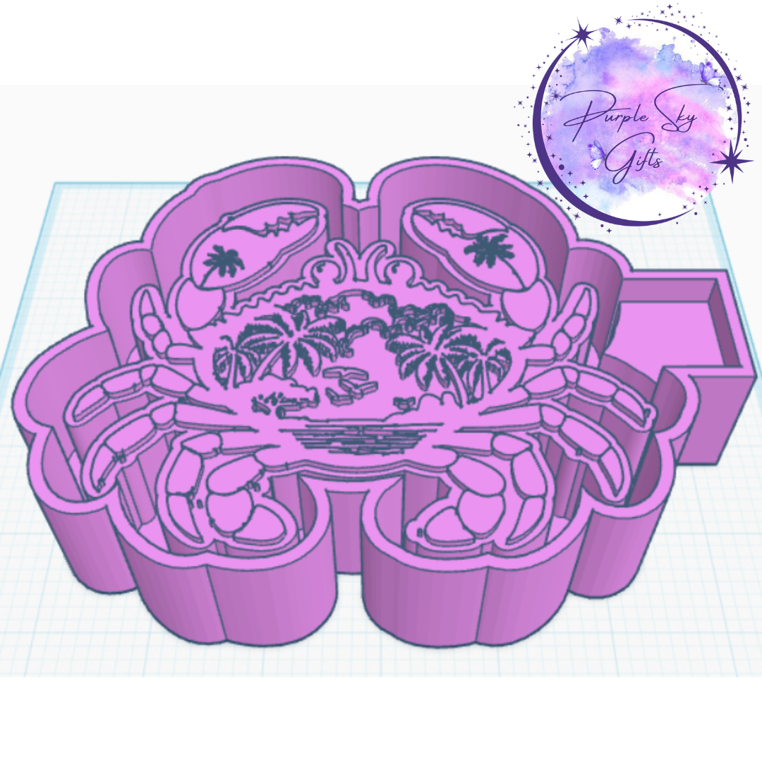 Crab Ocean Scene Housing STL Digital File