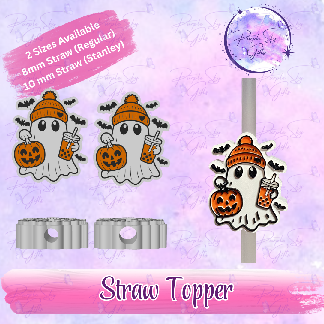Bubble Tea Halloween Ghost Straw Topper