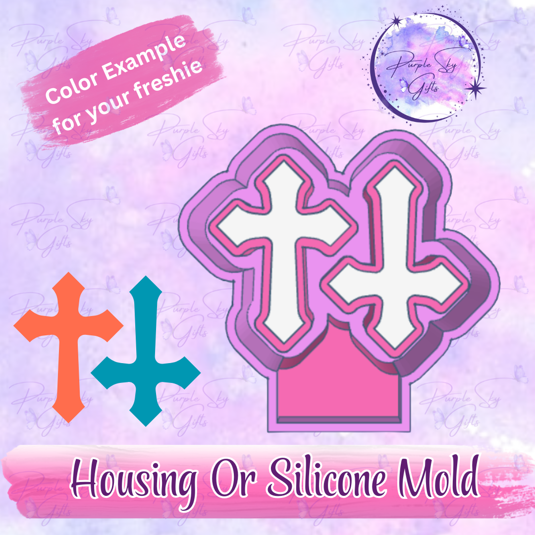Pointed Cross Vent Clip Sized Freshie Mold Housing or Silicone Mold