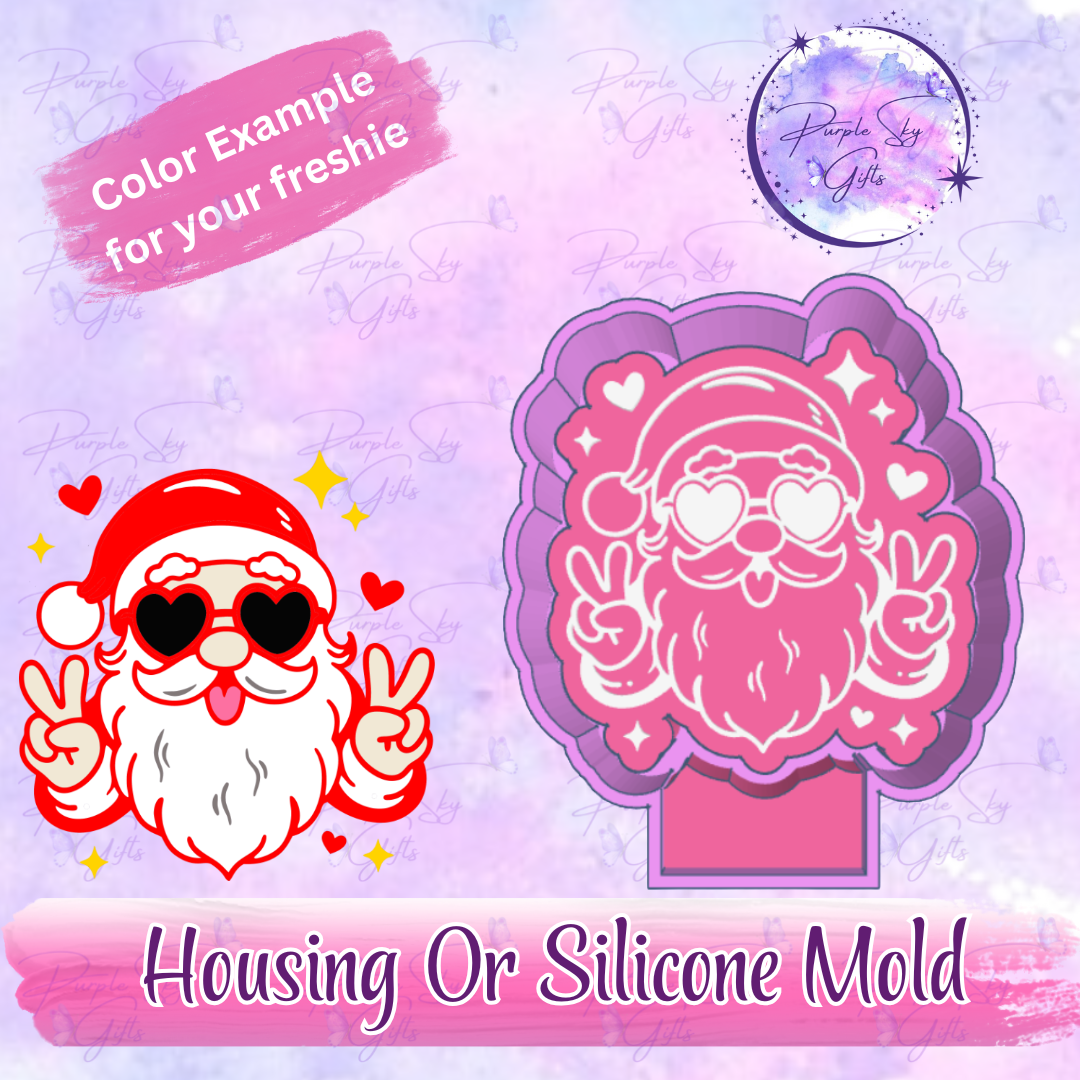 Peace Hands Santa Claus Freshie Mold Housing or Silicone Mold