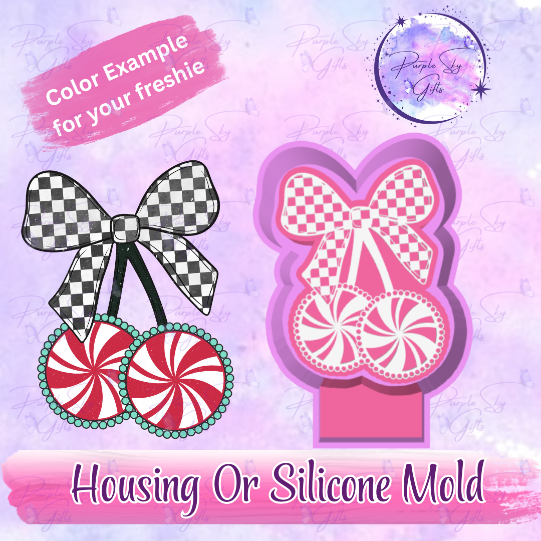 Peppermint Candy Cane Cherries Freshie Mold Housing or Silicone Mold