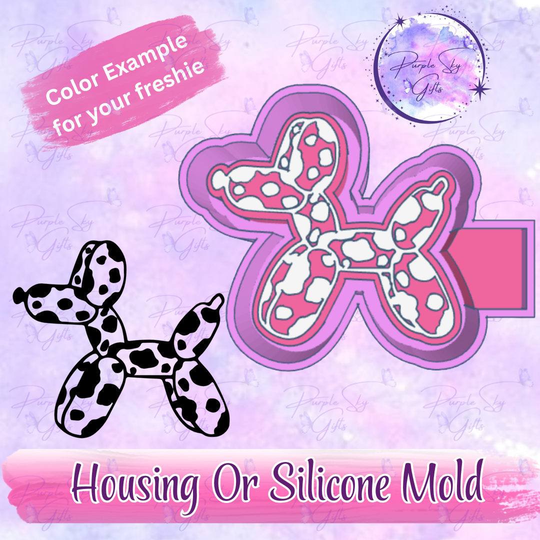Cow Print Balloon Dog Freshie Housing or Silicone Mold