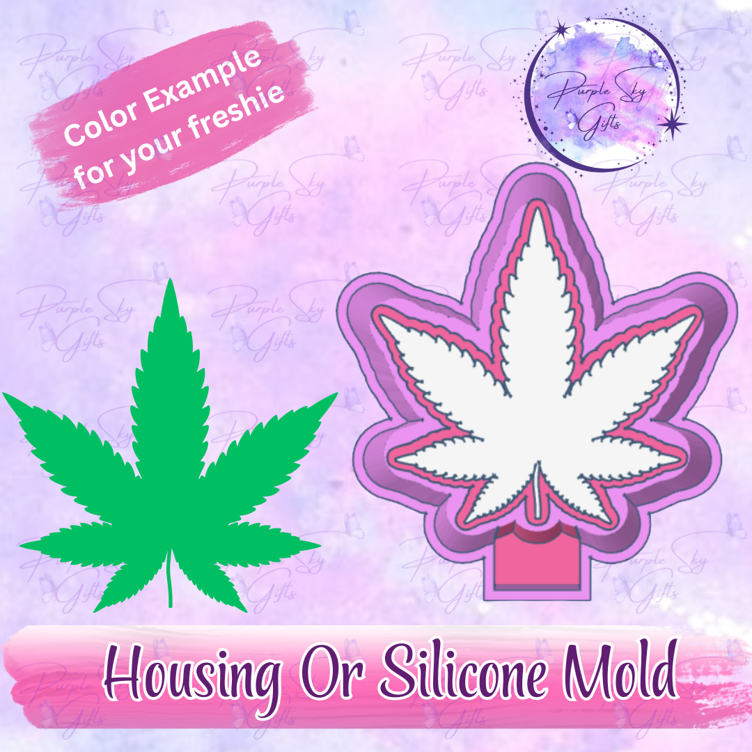 Weed Leaf Freshie Mold Housing or Silicone Mold