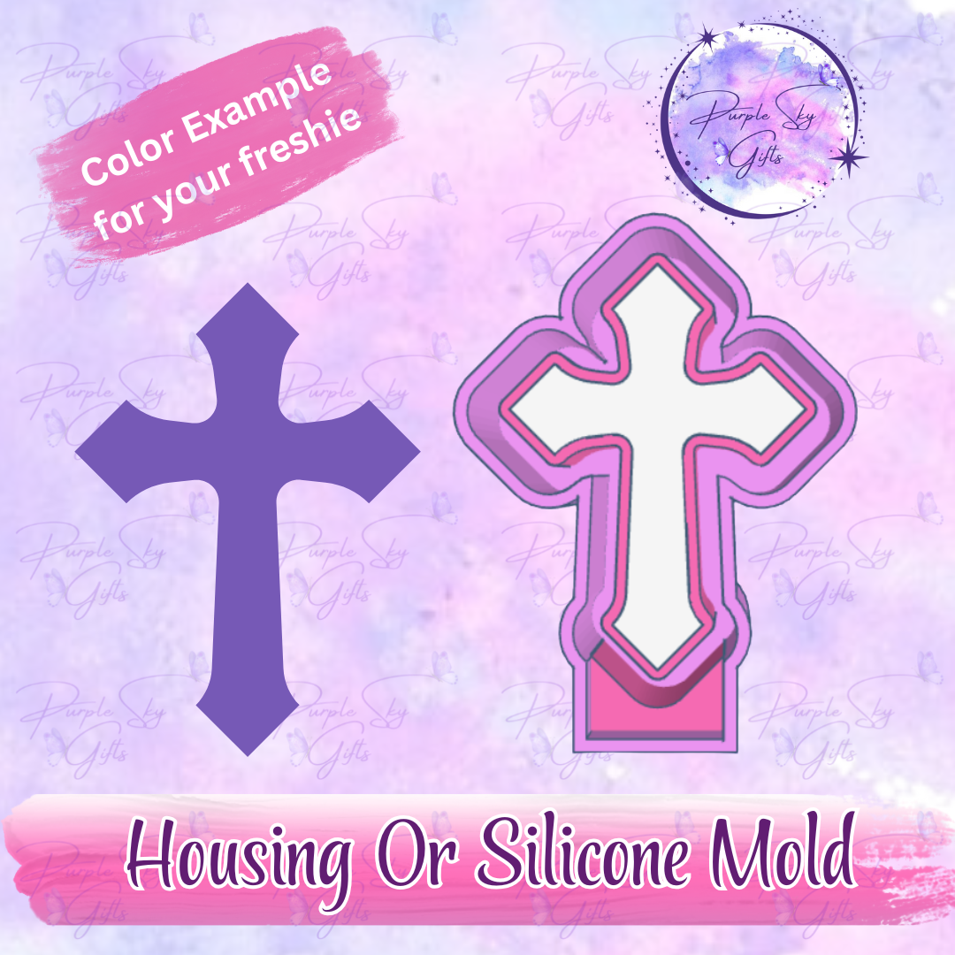 Pointed Cross Freshie Mold Housing or Silicone Mold