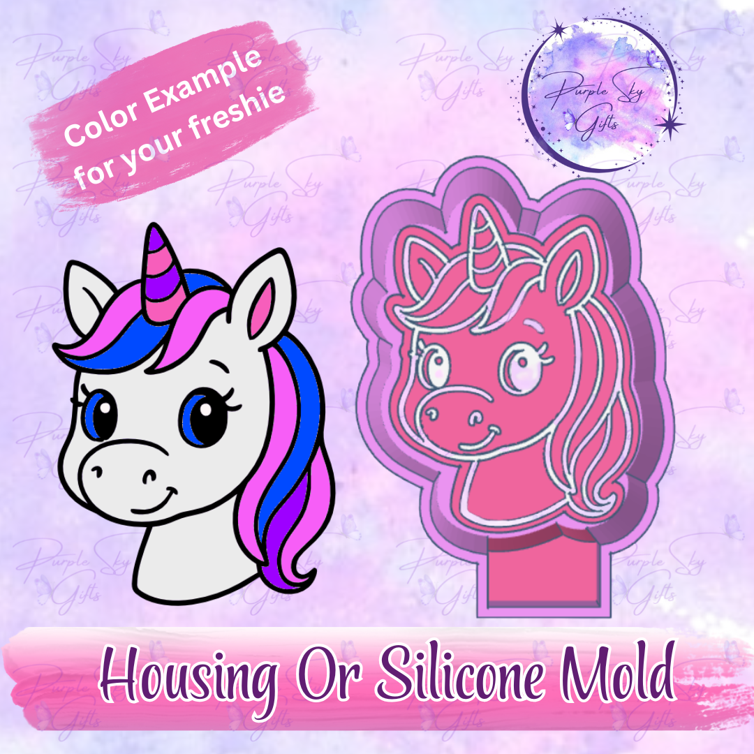Cute Unicorn Freshie Housing or Silicone Mold