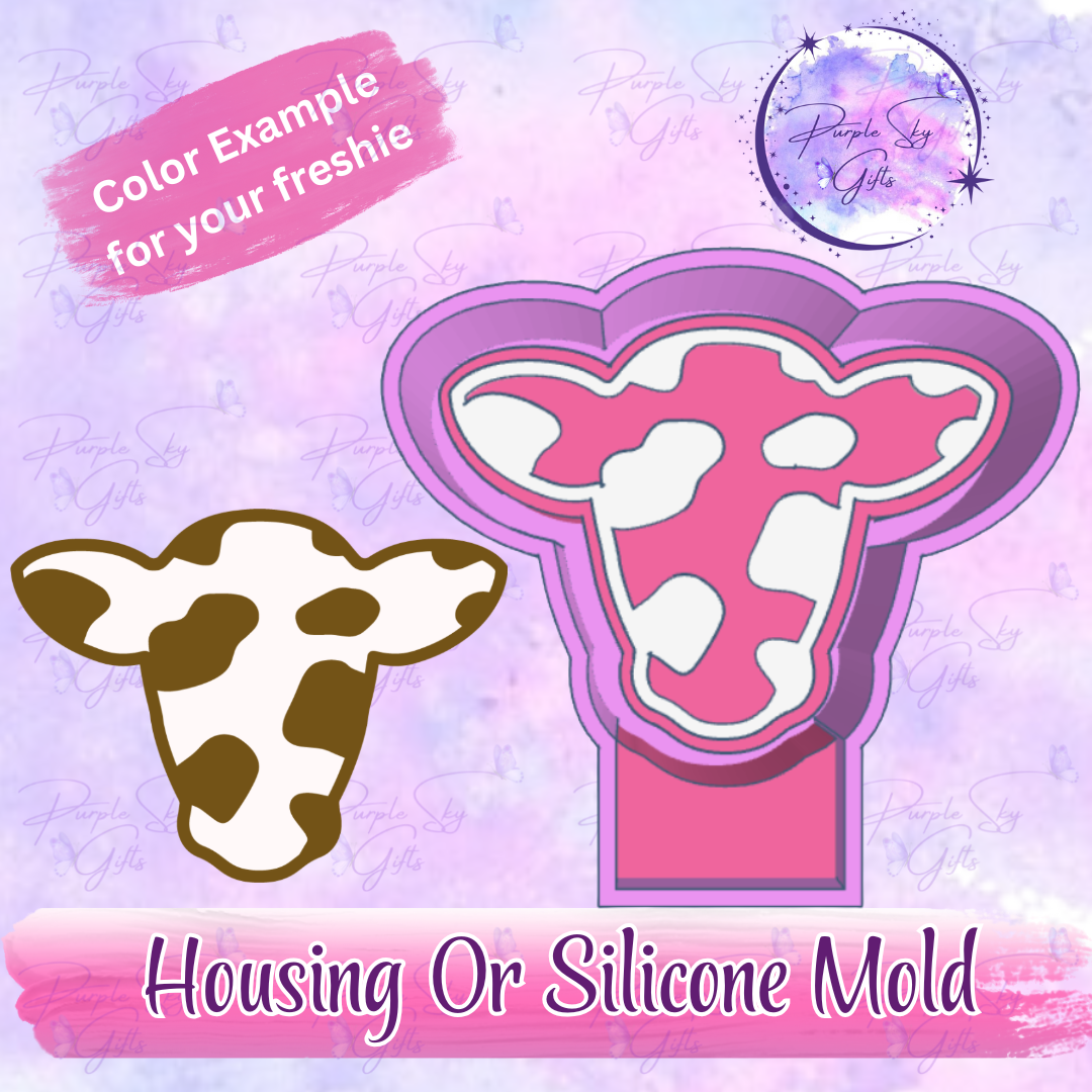 Cow Print Cow Head Freshie Mold Housing or Silicone Mold
