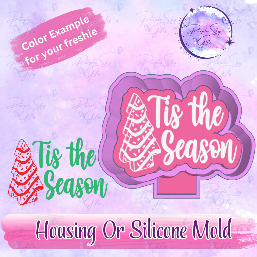 Tis The Season Christmas Tree Freshie Mold Housing or Silicone Mold