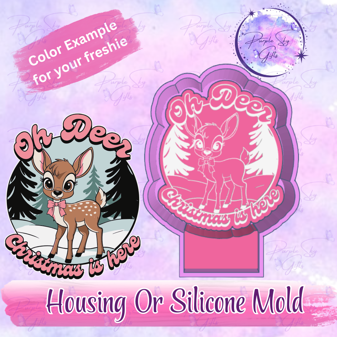 Oh Deer Christmas Is Here Freshie Mold Housing or Silicone Mold