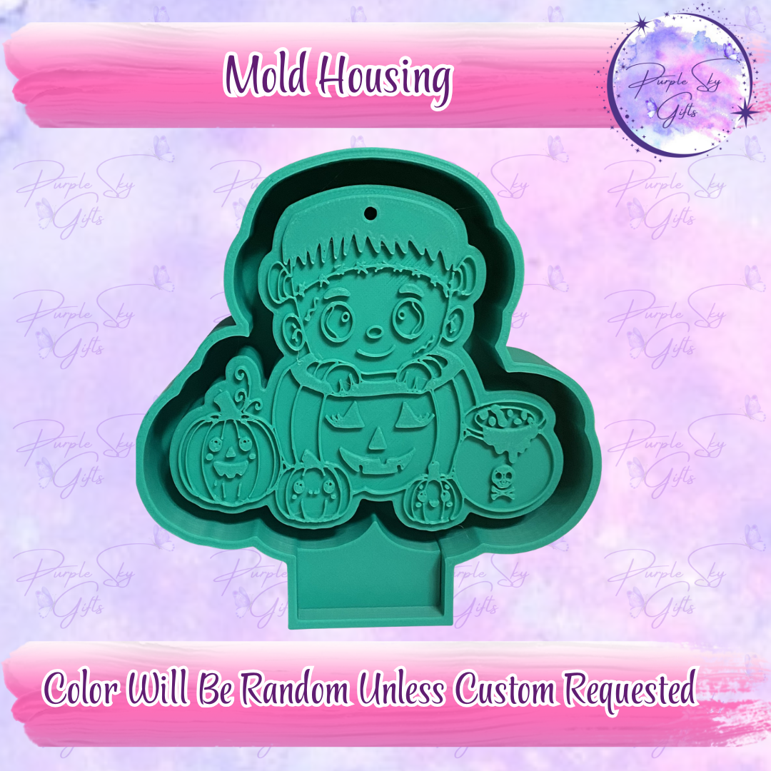 Pumpkin Patch Frankenstein Baby Frankie Freshie Mold Housing or Silicone Mold