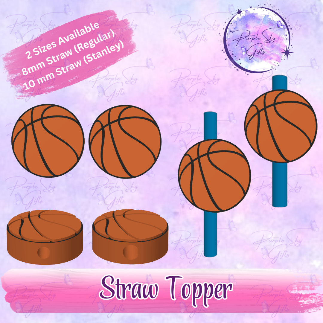Basketball Straw Topper