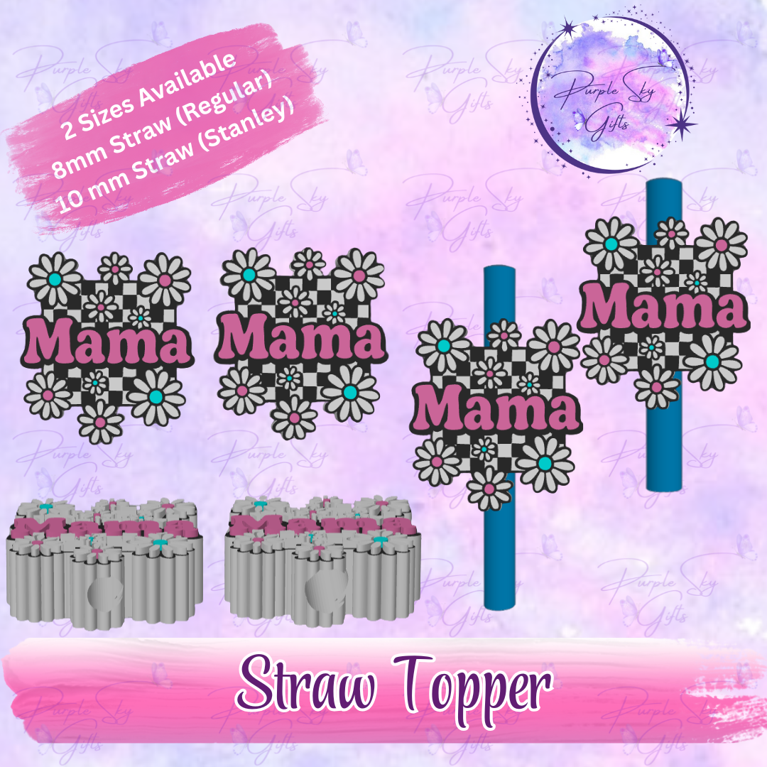 Floral Mama Straw Topper