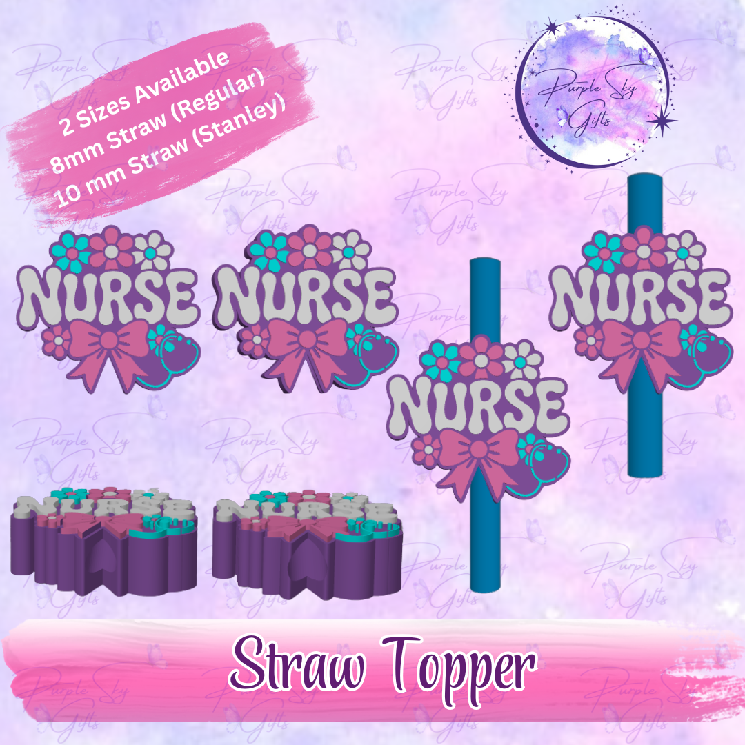 Floral Nurse Straw Topper