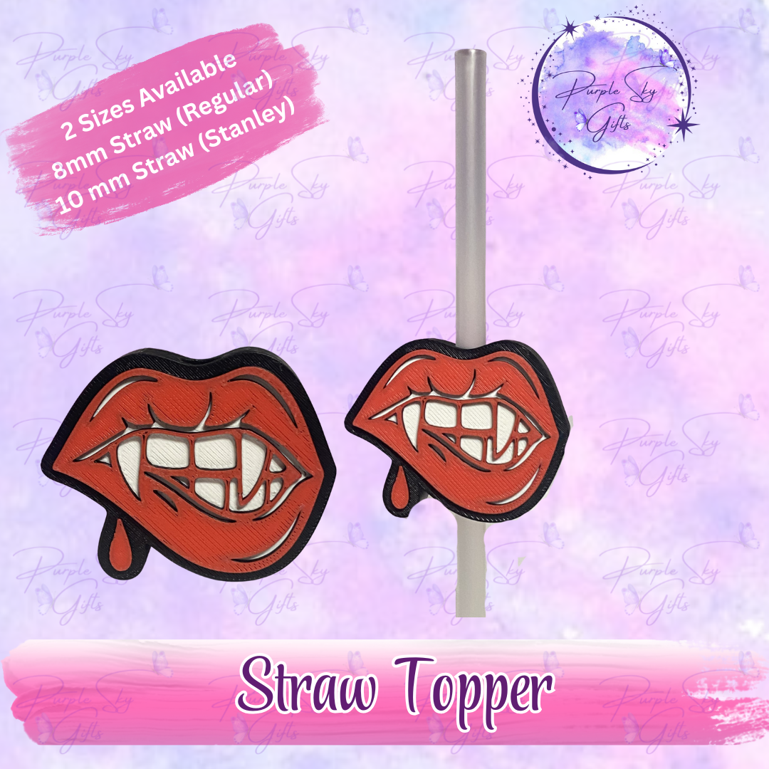 Bloody Vampire Lips Straw Topper