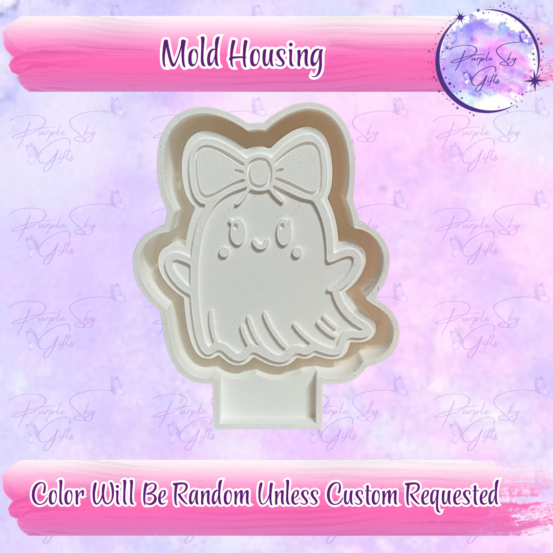 Ghosty with Bow Freshie Mold Housing or Silicone Mold