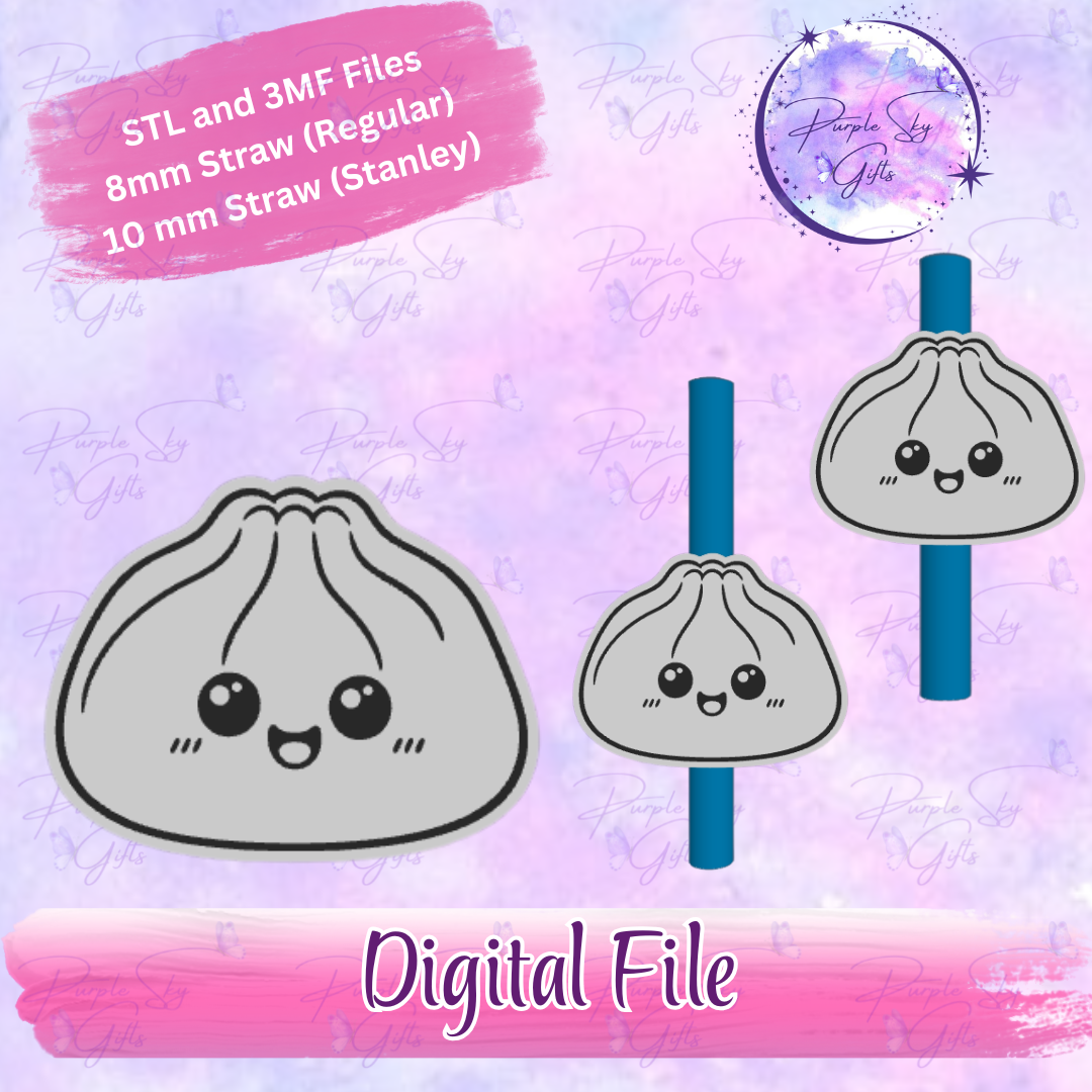 Cute Dumpling 8mm and 10mm STL and 3MF DIGITAL FILES For Straw Topper