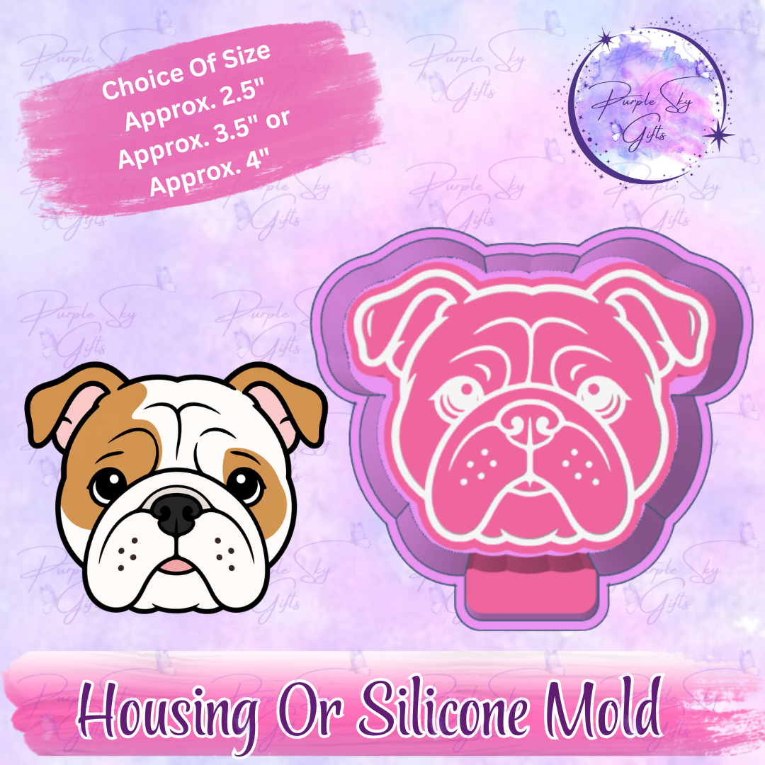 English Bulldog Face Freshie Housing or Silicone Mold