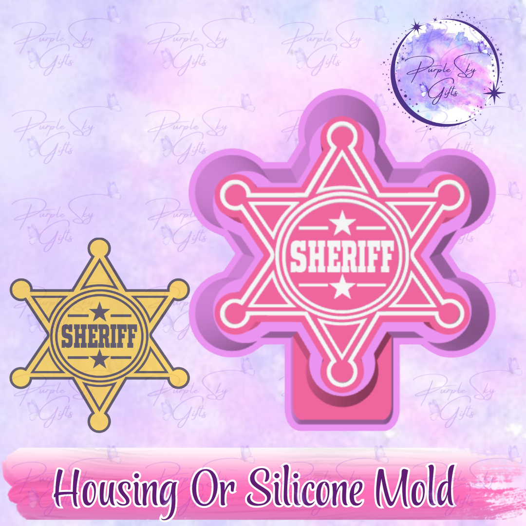 Sheriff Badge Stars Freshie Mold Housing or Silicone Mold