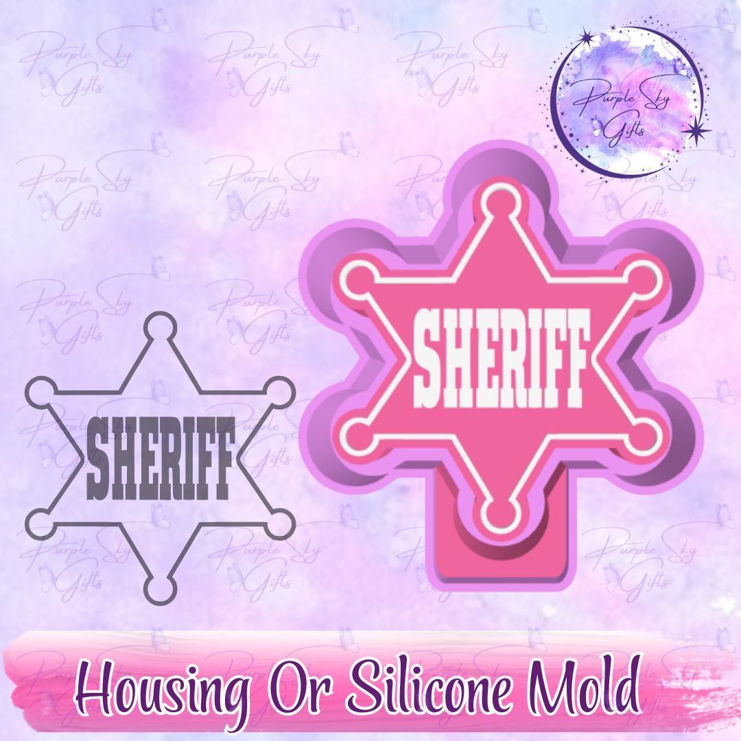 Plain Sheriff Badge Freshie Mold Housing or Silicone Mold