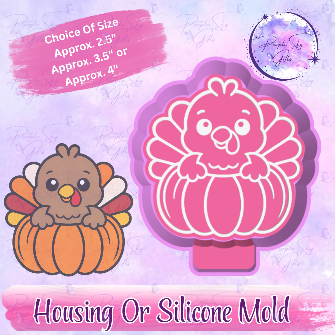Fall Pumpkin In A Turkey Mold Housing or Silicone Mold