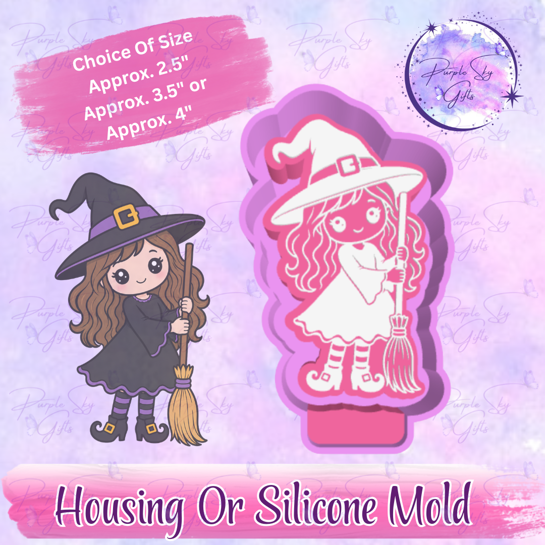 Broomstick Witch Mold Housing or Silicone Mold