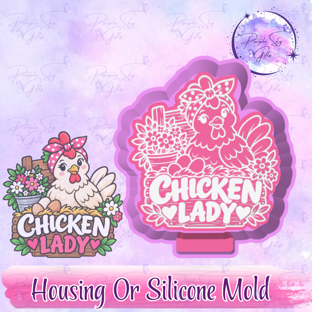 Chicken Lady Freshie Mold Housing or Silicone Mold