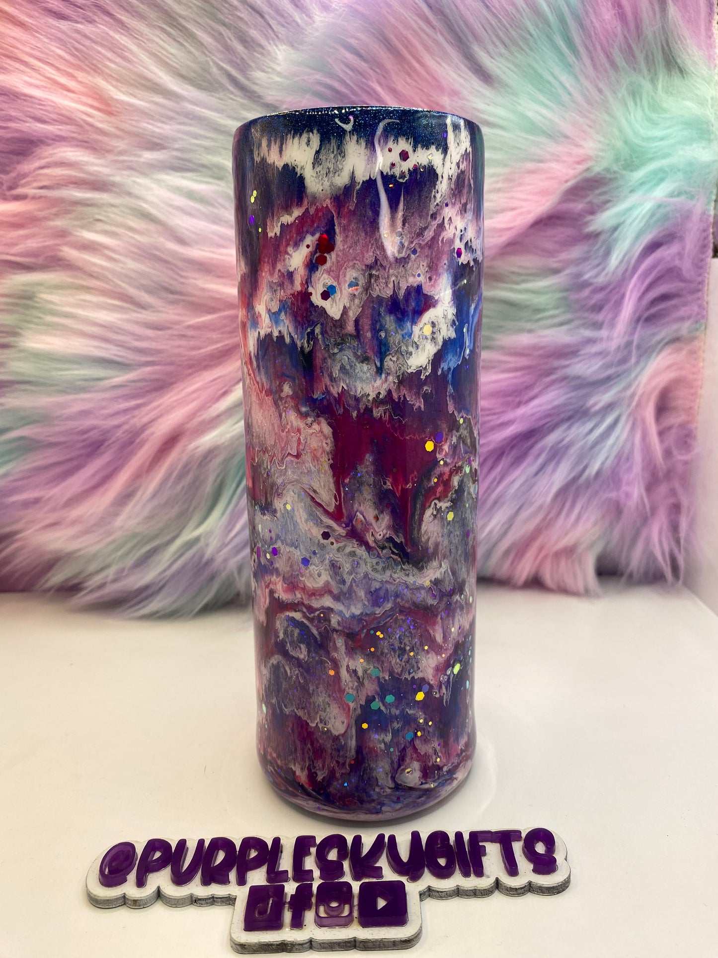 20 oz On My Way To Stir The Pot Pigment Epoxy Glitter Tumbler Ready To Ship