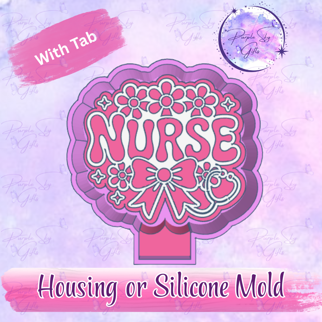 Floral Nurse Freshie Mold Housing or Silicone Mold