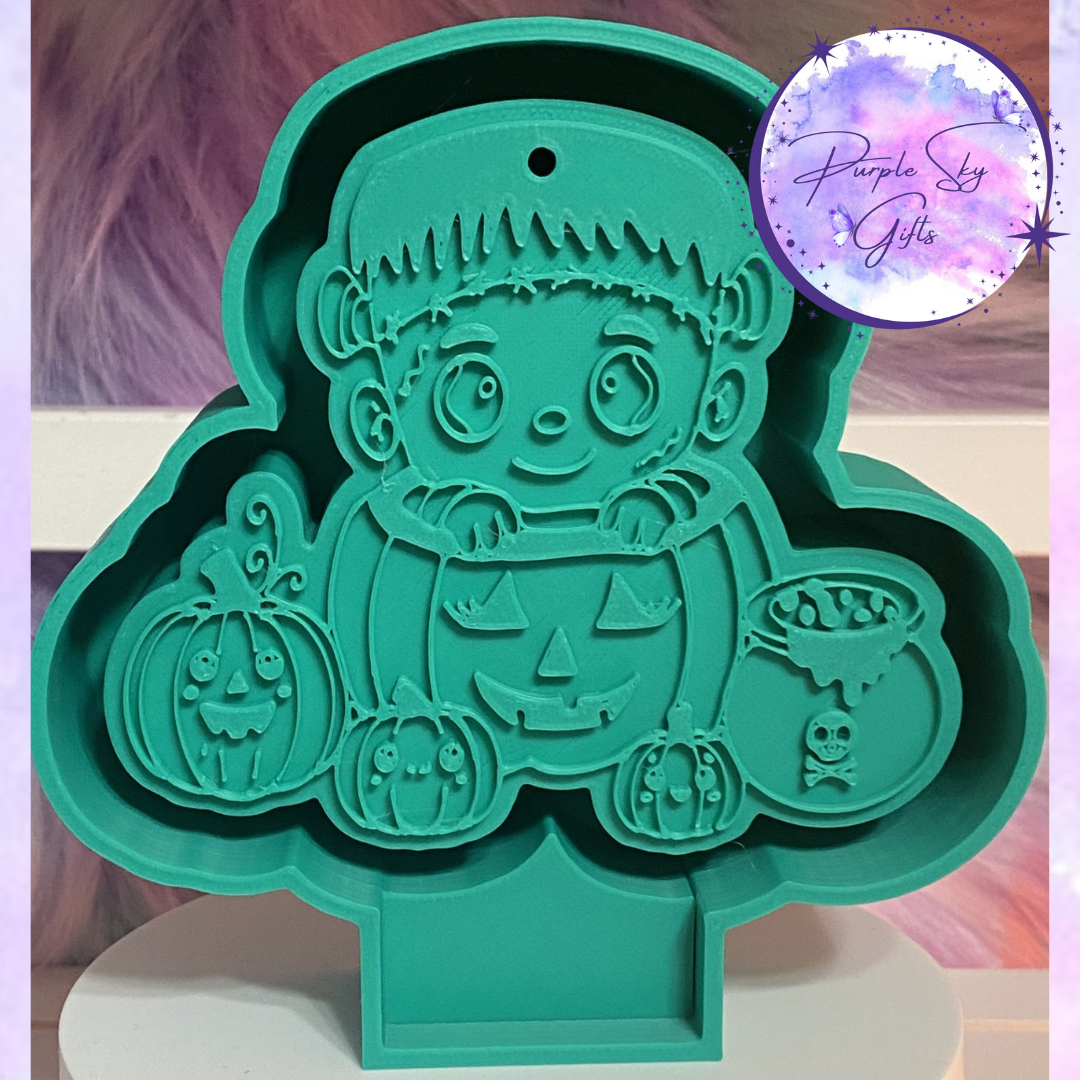 Pumpkin Patch Frankenstein Baby Frankie Freshie Mold Housing or Silicone Mold