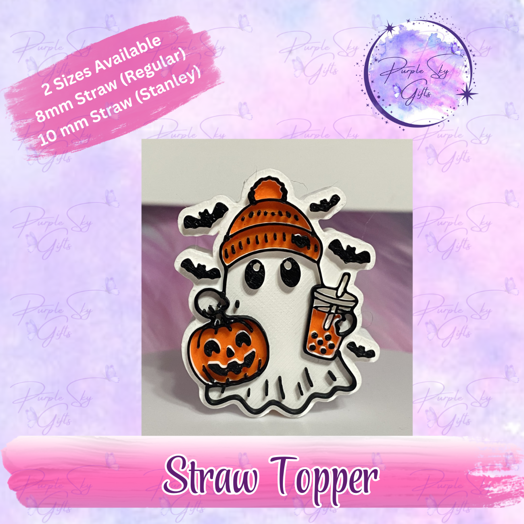Bubble Tea Halloween Ghost Straw Topper