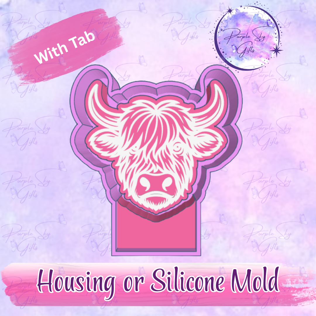 Highland Cow Head Freshie Mold Housing or Silicone Mold