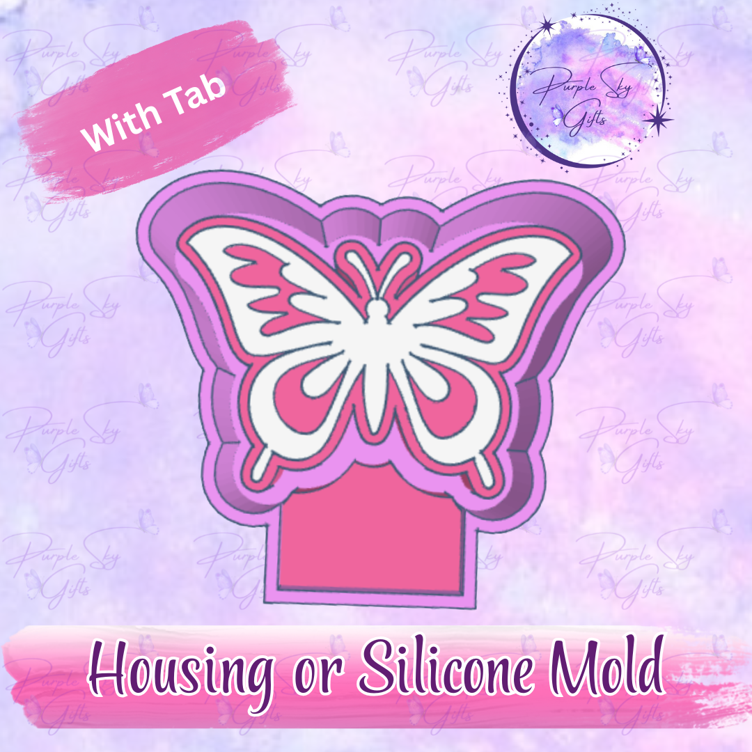 Simple Butterfly Freshie Mold Housing or Silicone Mold
