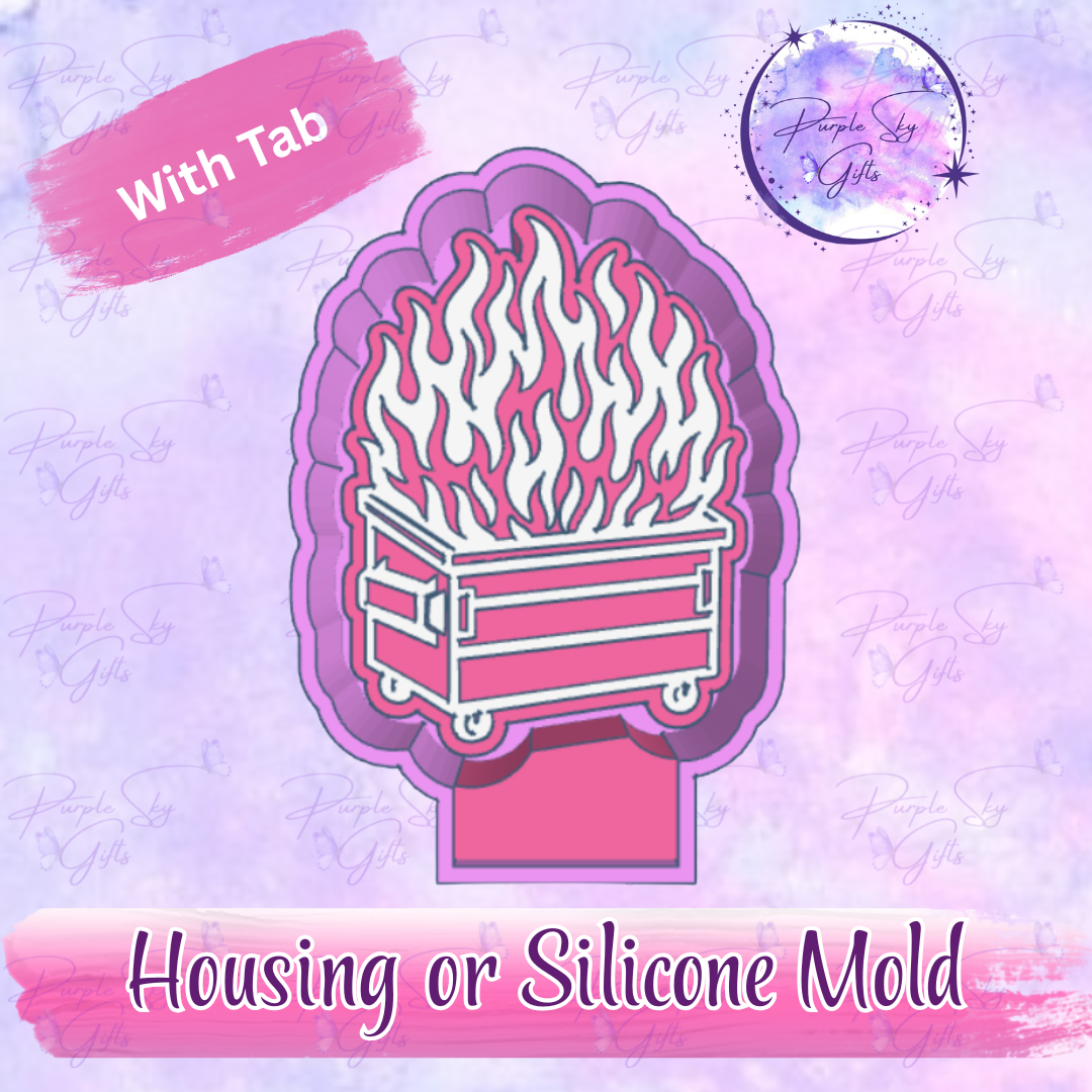 Dumpster Fire Freshie Mold Housing or Silicone Mold