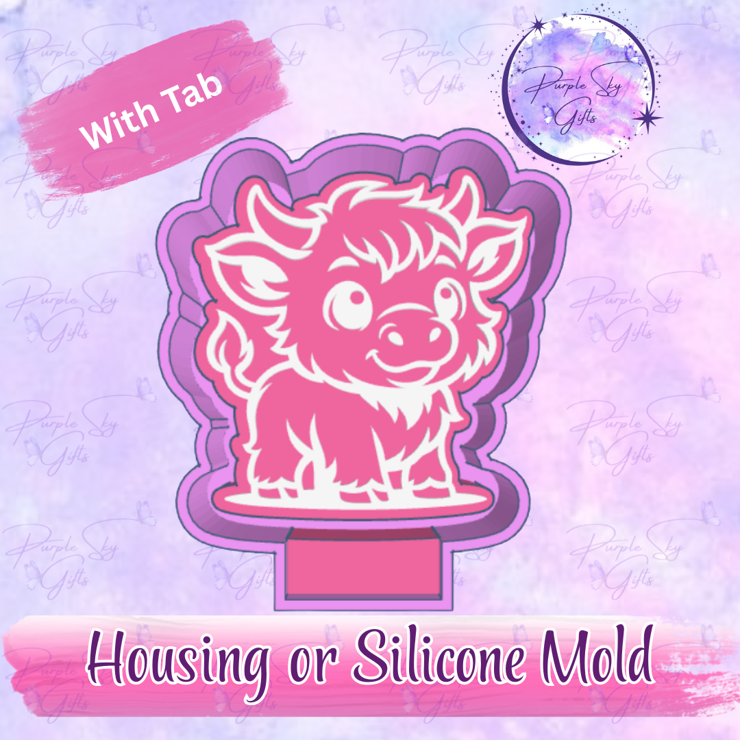Baby Highland Cow Freshie Mold Housing or Silicone Mold