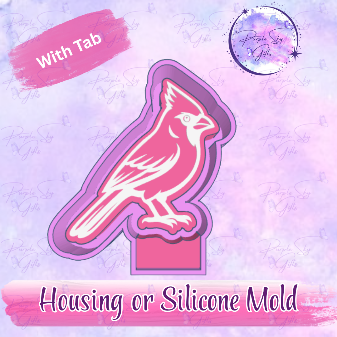 Cardinal Bird Freshie Mold Housing or Silicone Mold