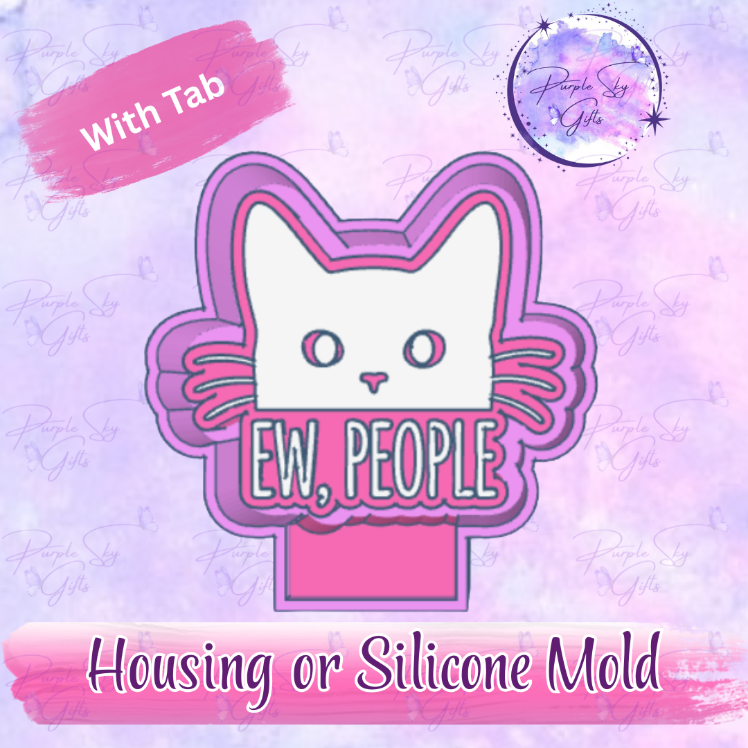 Ew, People Black Cat Freshie Mold Housing or Silicone Mold