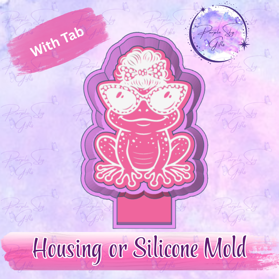 Frog With Sunglasses Freshie Mold Housing or Silicone Mold