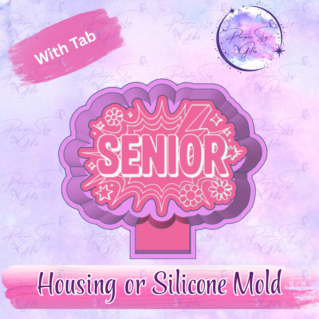 Floral Senior Freshie Mold Housing or Silicone Mold
