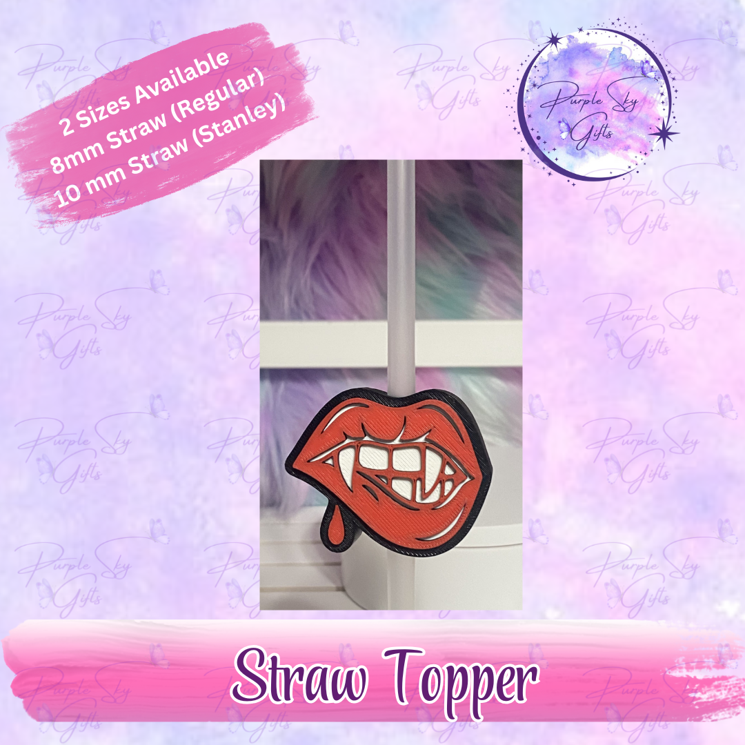 Bloody Vampire Lips Straw Topper