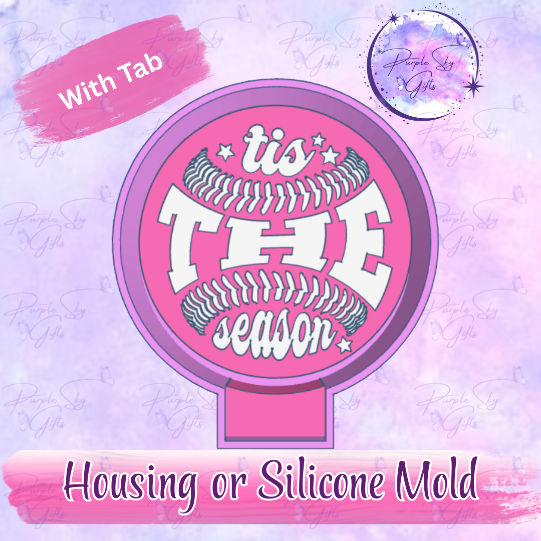 Tis The Season Baseball or Softball Freshie Mold Housing or Silicone Mold