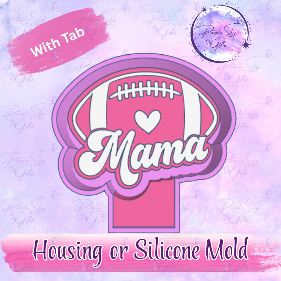 Football Mama Freshie Mold Housing or Silicone Mold