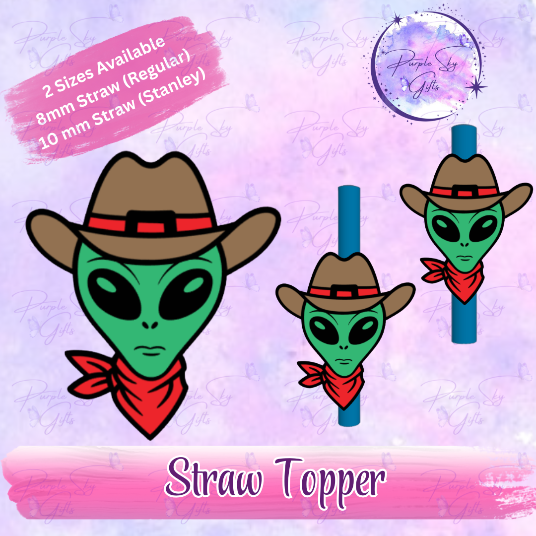 Alien Cowboy Straw Topper