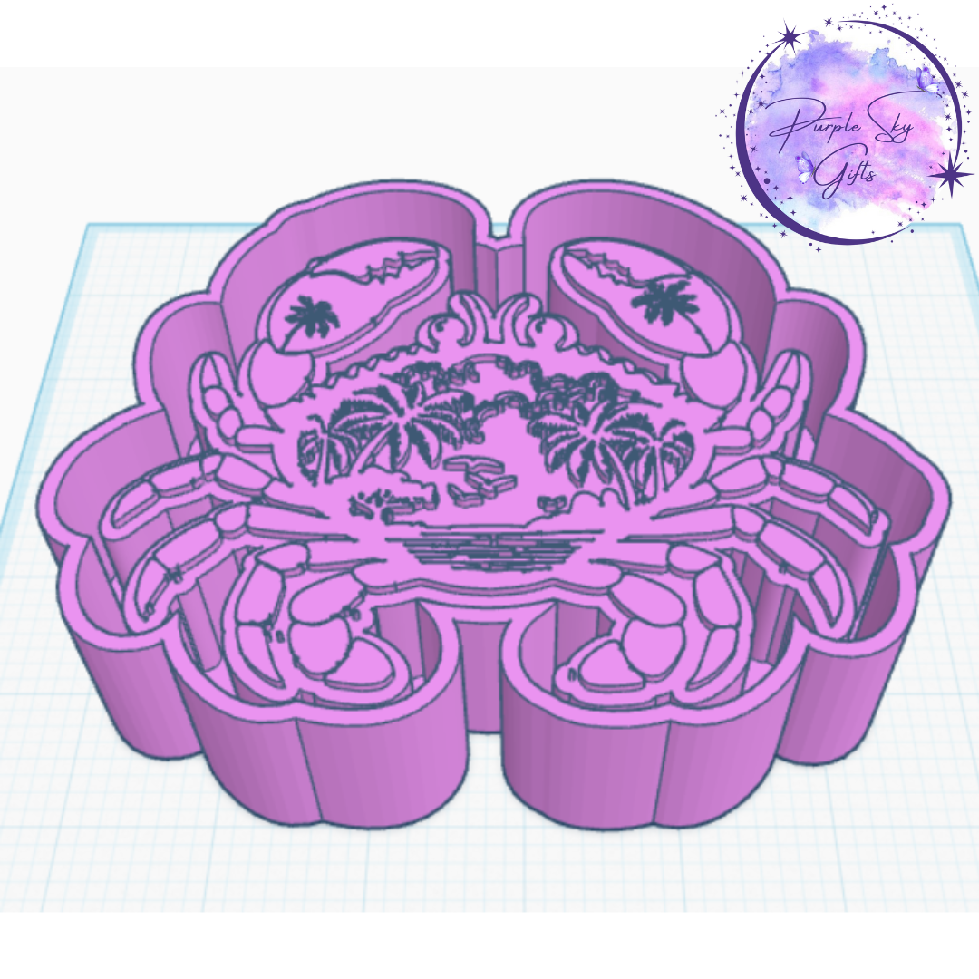 Crab Ocean Scene Housing STL Digital File