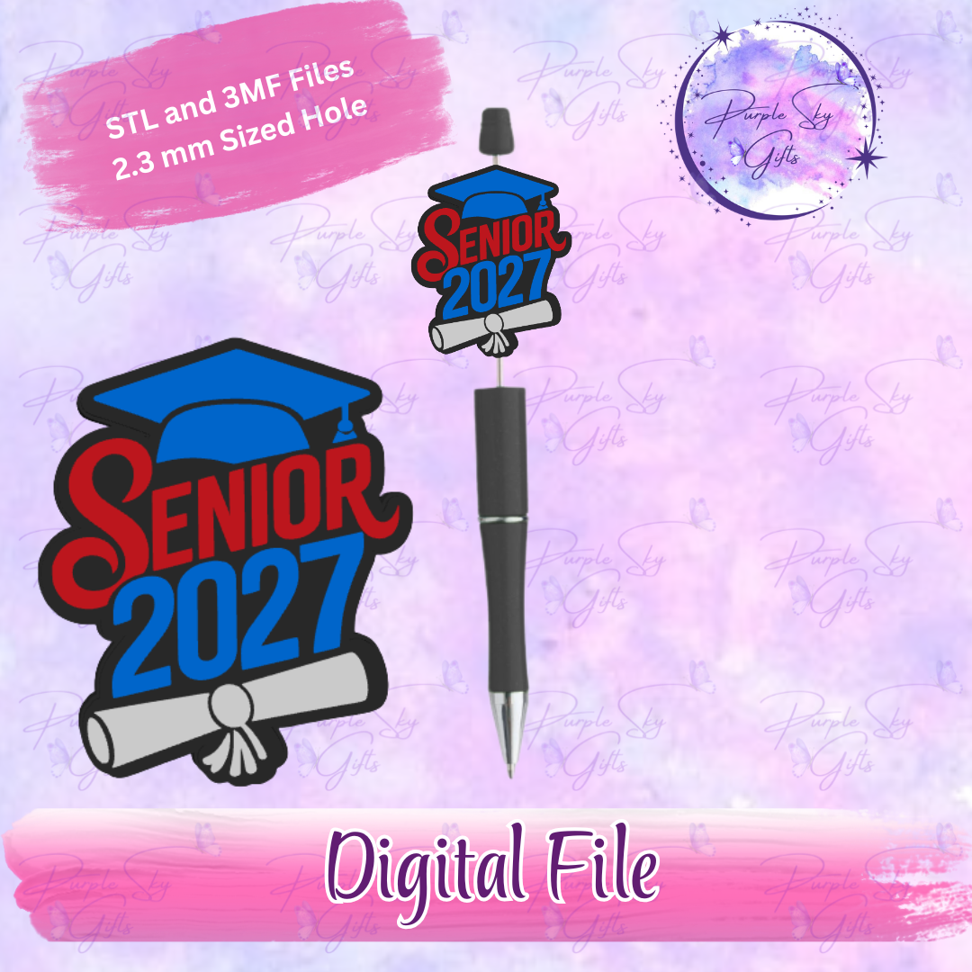 Senior 2027 Cap and Diploma Focal Bead Digital STL and 3MF Files
