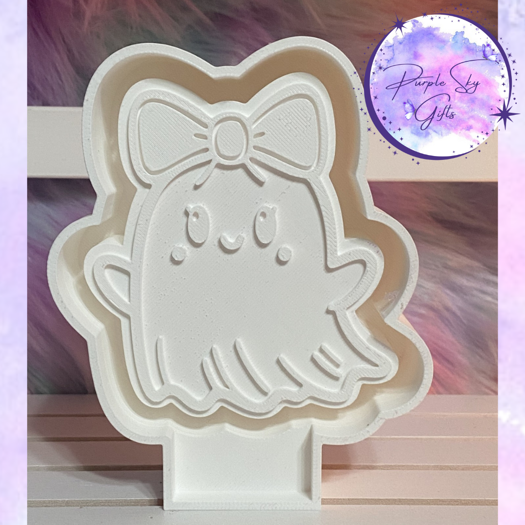 Ghosty with Bow Freshie Mold Housing or Silicone Mold